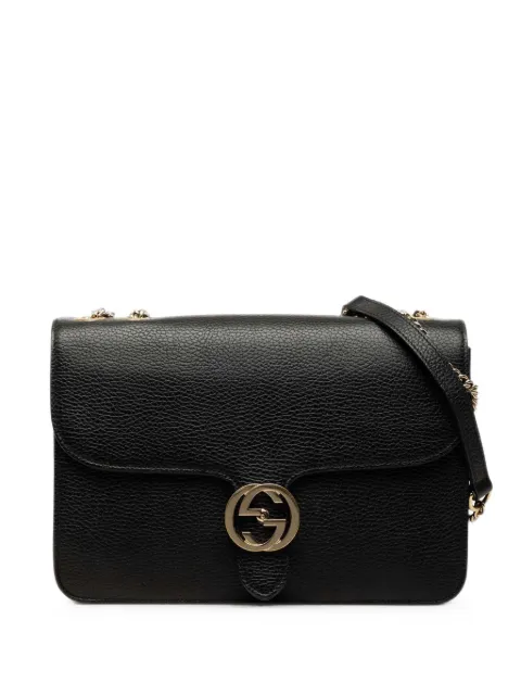 Gucci Pre-Owned 2000-2015 Medium Dollar Calfskin Interlocking G crossbody bag Black VJZHUI05D0S0VLDR