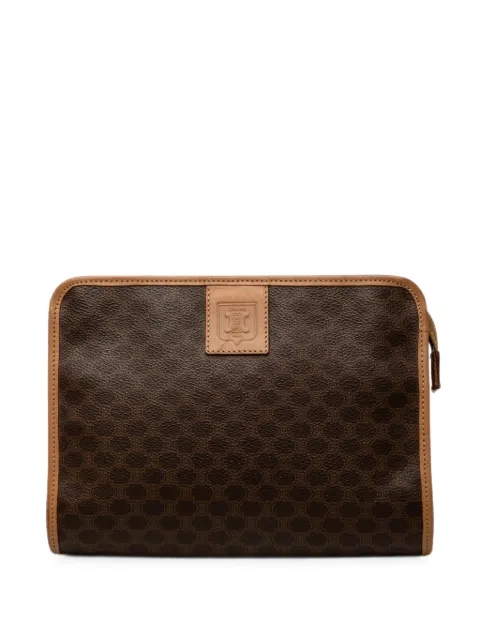 Celine Pre-Owned 2015 Macadam Coated Canvas clutch bag Brown PJJXAU8HJ1XZRIT0