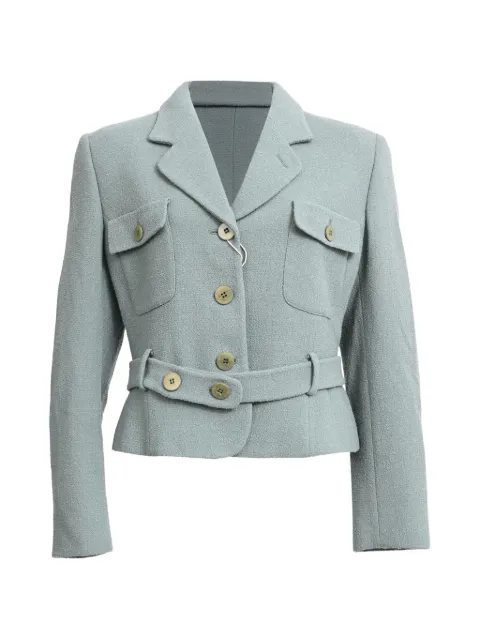 Giorgio Armani Pre-Owned Belted cropped blazer Green RFCPUHKCL757674W
