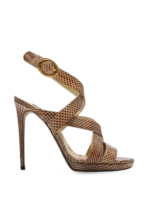 Dolce & Gabbana Pre-Owned 2010s embossed slingback sandals Brown RFCPUHKSH757512W