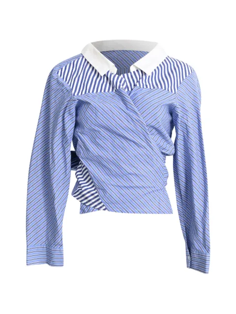 Maje Lim striped asymmetric shirt Blue RFCPUHKCL717799W
