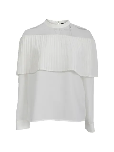 Maje pleated mesh blouse White RFCPUHKCL717554W