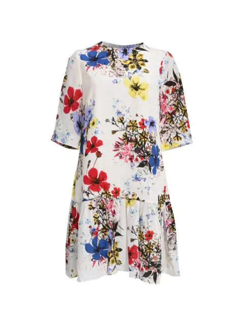 ERDEM Emmie floral-print mini dress Neutrals RFCPUHKCL757355W