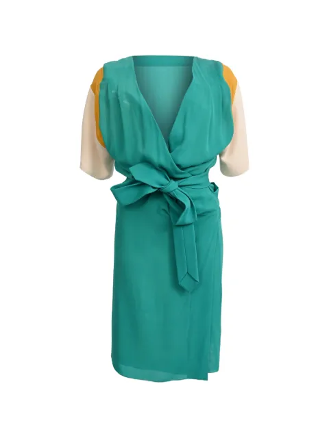 Hermès Pre-Owned wrap silk dress Green RFCPUHKCL760069W