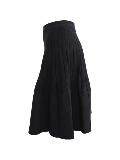 SANDRO ribbed-knit flared skirt Black RFCPUHKCL754832W