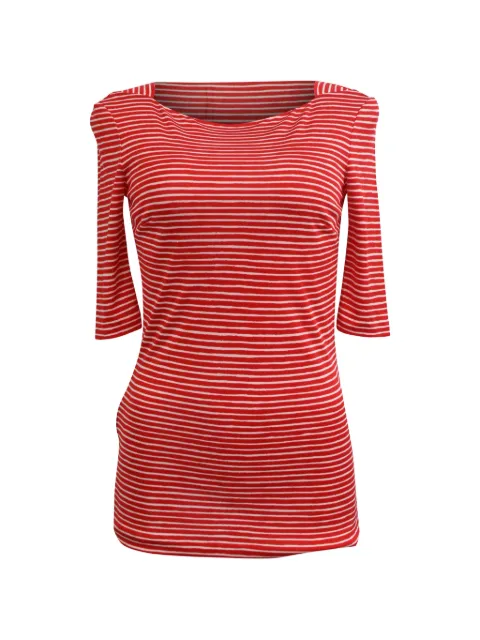 Prada Pre-Owned striped 3/4-sleeve top Red RFCPUHKCL741371W