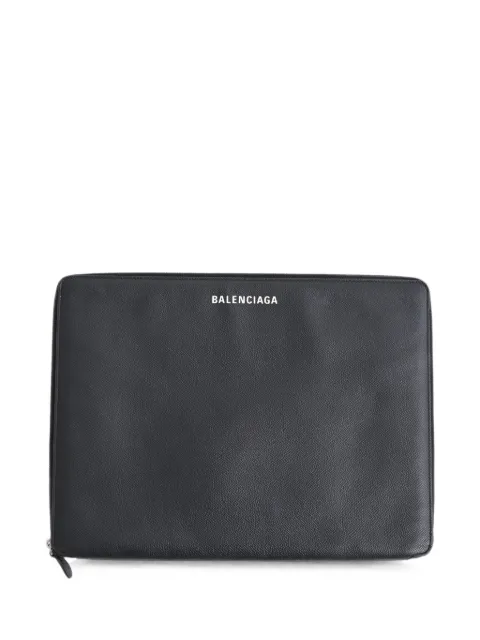 Balenciaga Pre-Owned logo zipped portfolio Black BAPUSGBA746084M