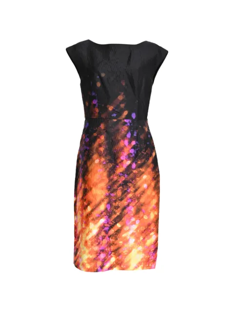 Prada Pre-Owned Printed bow-detail midi dress Black RFCPUHKCL737456W