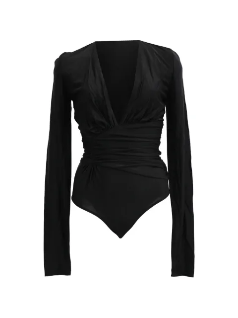 Alexandre Vauthier 2020s V-neck gathered bodysuit Black RFCHK757507