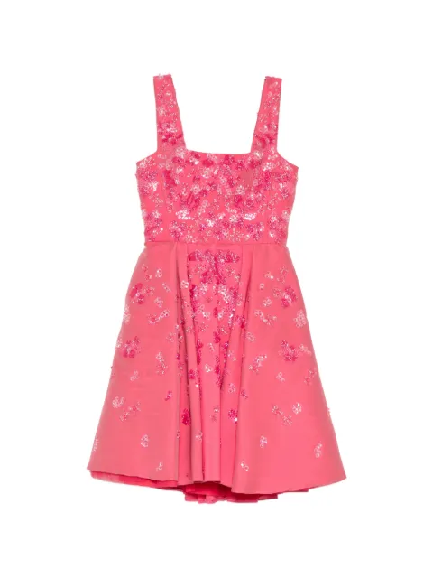 Zuhair Murad beaded floral-appliqué dress Pink 023DS26
