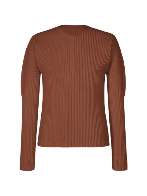 Homme Plissé Issey Miyake plissé-effect long-sleeve sweater Brown HP68JK185