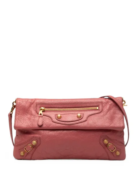 Balenciaga Pre-Owned 2016 Lambskin Motocross Giant 12 Envelope Clutch With Strap crossbody bag Pink SHDMYD6GH2DVTTAW