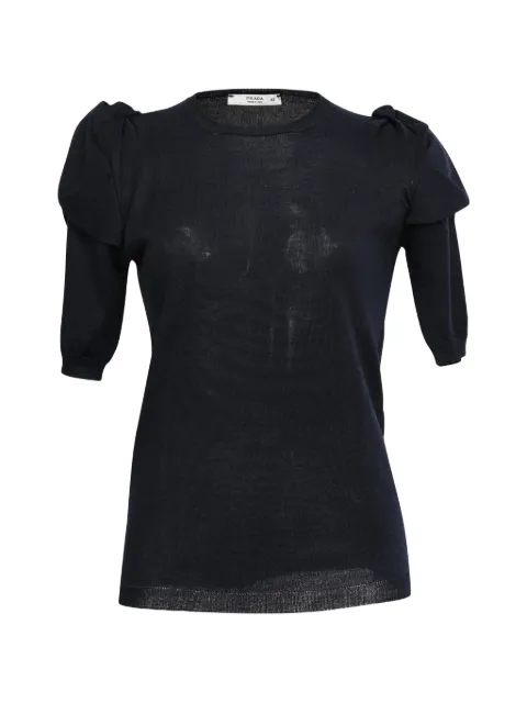Prada Pre-Owned puff-sleeve top Black RFCPUHKCL757344W