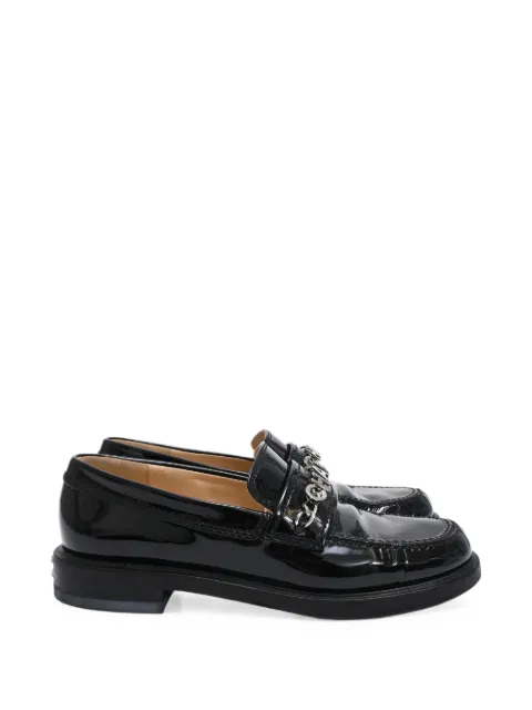 CHANEL Pre-Owned Logo-Plaque loafers Black RFCPUHKSH758230W