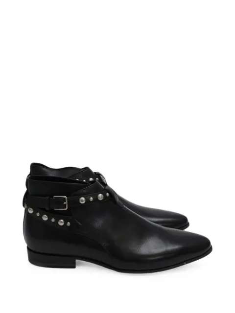 Saint Laurent Pre-Owned Jodhpur studded ankle boots Black RFCPUHKSH742609M