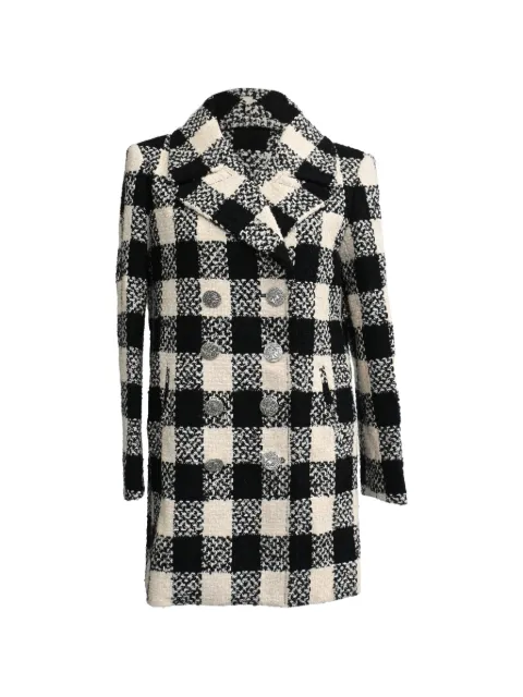 CHANEL Pre-Owned double-breasted checked coat Black RFCPUHKCL711935W