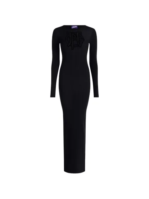 Jean Paul Gaultier logo-flocked maxi dress Black 2604WDR185M000