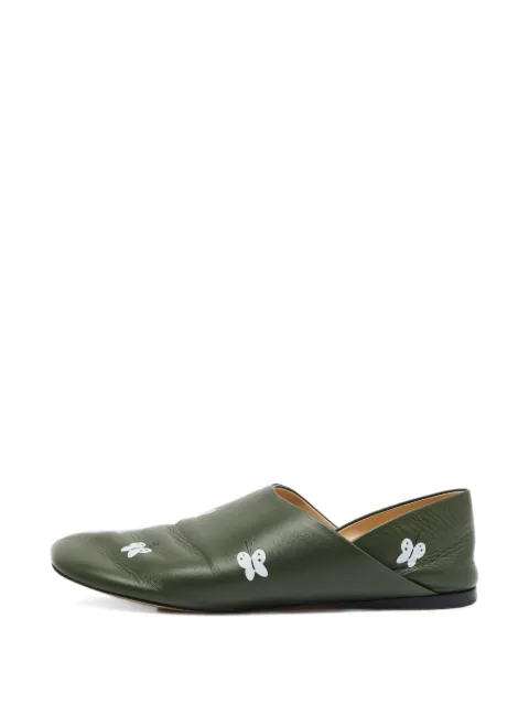 Loewe Pre-Owned x Suna Fujita Toy panda-print slippers Green 1407875