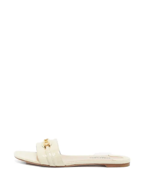 Tom Ford Pre-Owned chain-embellished flat sandals Neutrals 1408844