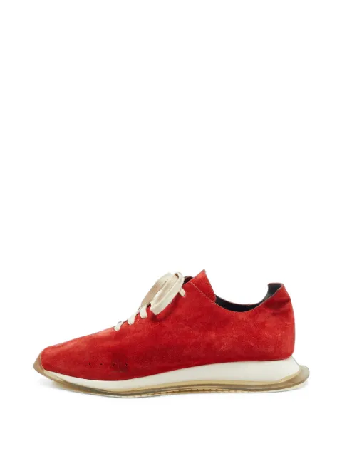 Rick Owens New Minimal suede sneakers Red 1409070