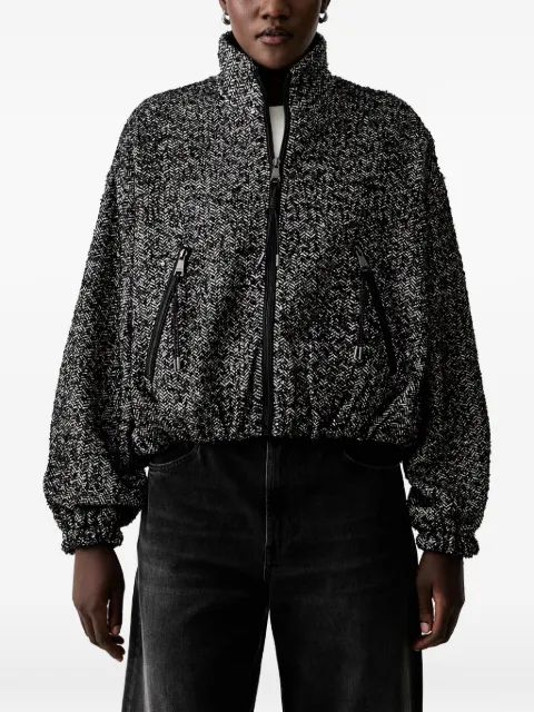ERMANNO FIRENZE sequin-embellished herringbone jacket Black D49ED010EZ0