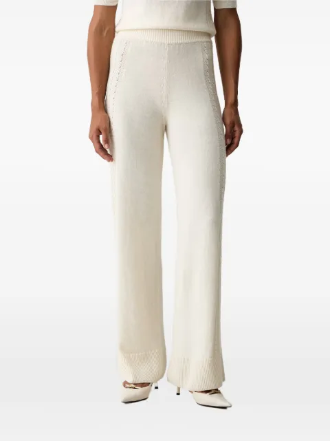 Ermanno Scervino pointelle-knit wide-leg trousers Neutrals D494P501DYI