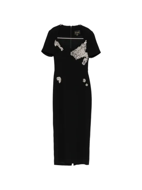 Zuhair Murad crystal-embellished portrait-neck dress Black 2400826