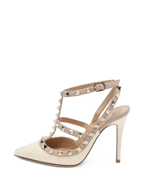 Valentino Garavani Pre-Owned Rockstud heeled pumps Neutrals 1409931