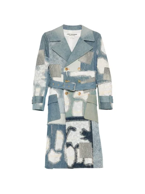 Junya Watanabe lace patchwork denim trench coat Blue JCC003051