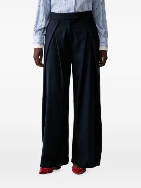 ERMANNO FIRENZE pleated wide-leg trousers Blue D49EP054E7B