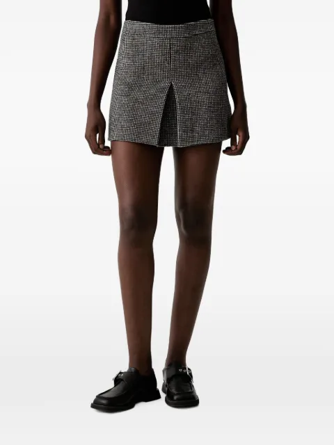 ERMANNO FIRENZE houndstooth-pattern pleated mini skirt Grey D49EO044EY6