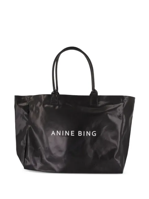 ANINE BING Leo coated canvas tote Black A1312642