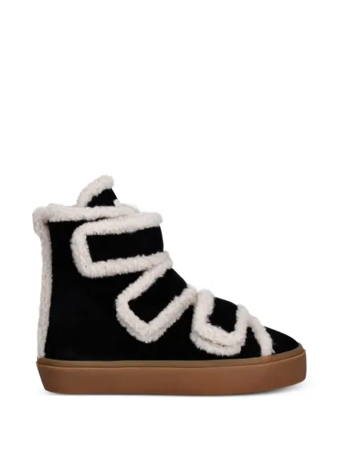 Inuikii shearling-trim touch-strap sneakers Black 10010020161