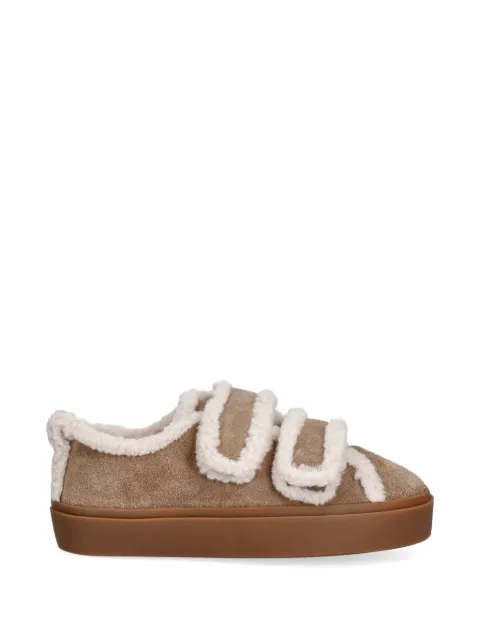 Inuikii shearling-trim touch-strap sneakers Brown 10010010231