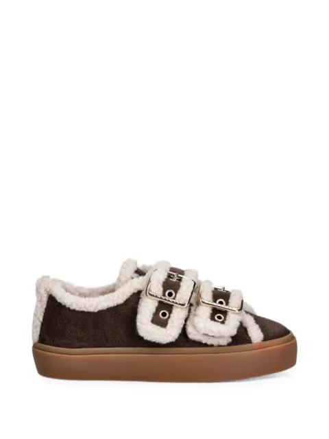 Inuikii shearling-trim buckle-fastening sneakers Brown 10010010551