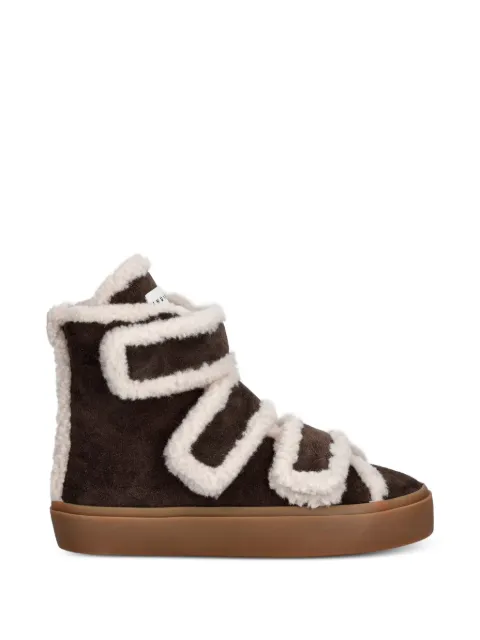 Inuikii shearling-trim touch-strap sneakers Brown 10010020161