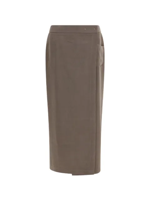 Giorgio Armani wrap patch-pocket maxi skirt Brown GW003452TE23029