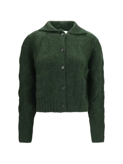 Allude cable-knit button-up cardigan Green 26577000