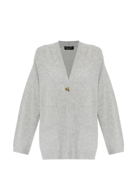 Fabiana Filippi knot-button V-neck cardigan Grey MAD216F029N9008155