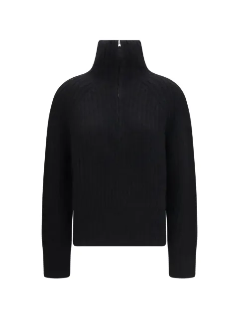 Allude Troyer ribbed-knit half-zip sweater Black 26577093