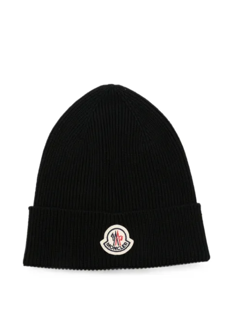 Moncler Archivio logo-patch beanie hat Black L20913B70500A9342