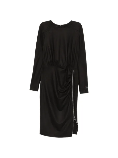 PINKO Anthurium zip-detail gathered-waist midi dress Black 107580A3JF
