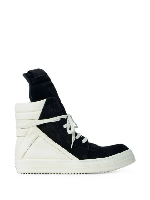 Rick Owens Geobasket panelled suede boots Black RU02F4894LVSLCO