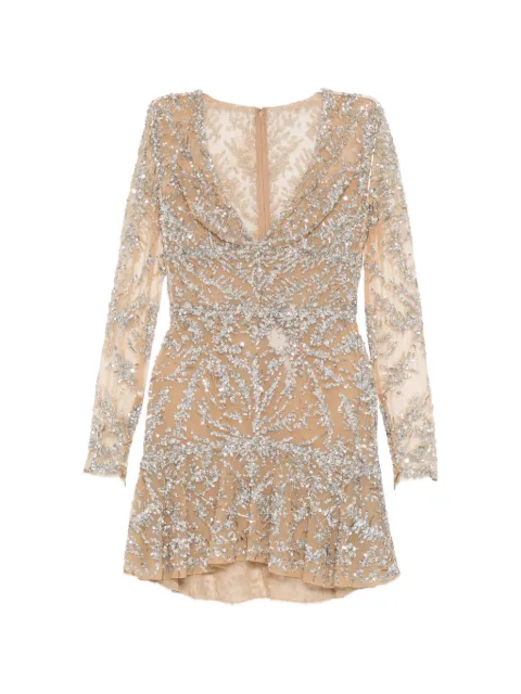 Zuhair Murad sequin-embellished tulle dress Neutrals 007DS26