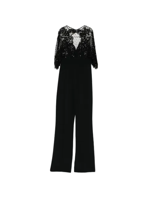 Zuhair Murad lace-cape embellished jumpsuit Black 043JS