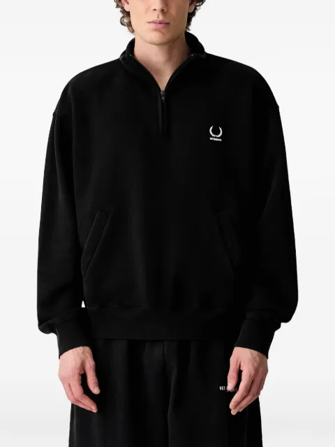 VETEMENTS logo-embroidered half-zip sweatshirt Black MH27PZ187B