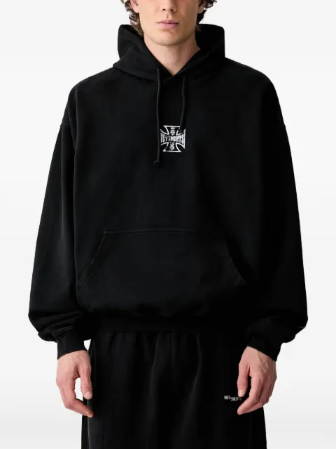 VETEMENTS logo-print drawstring hoodie Black MH27HD193B