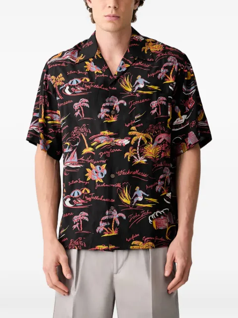 WACKO MARIA graphic-print short-sleeve shirt Black 25SSWMSHI02