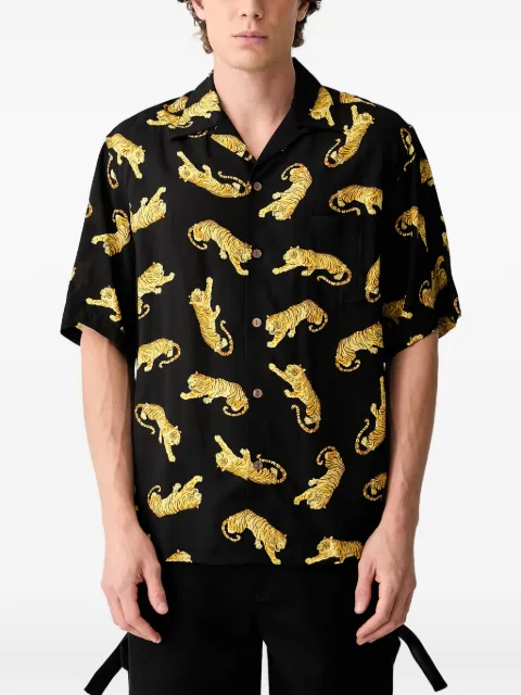 WACKO MARIA tiger-print short-sleeve shirt Black 25SSWMSHI08