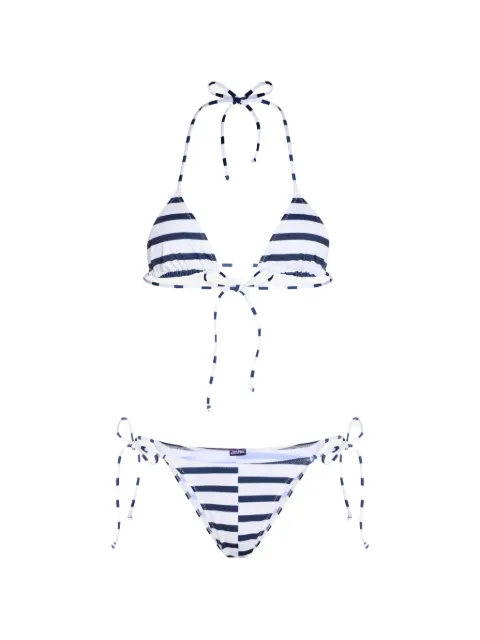 Jean Paul Gaultier The asymetric Marinière bikini set Blue 2604WBS050J086P0159